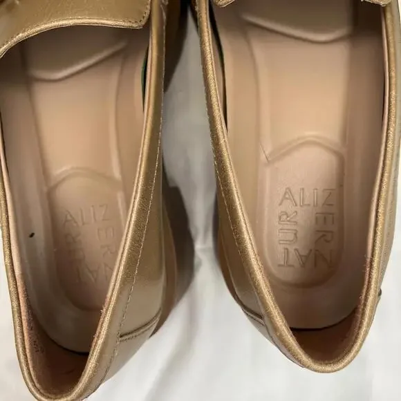 Naturalizer “Nina” Tan Metal Accents Platform Size 6M Loafer - Picture 3 of 6
